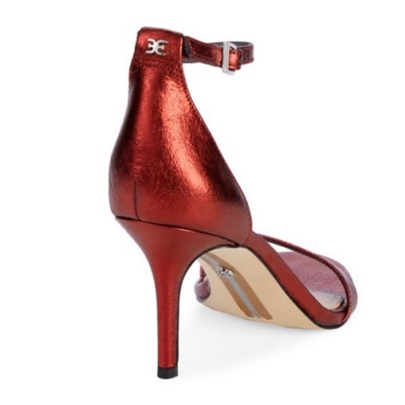 HP 🥳 Sam Edelman “Patti” Auburn Crinkle Leather Sandals 7.5M - Picture 3 of 10